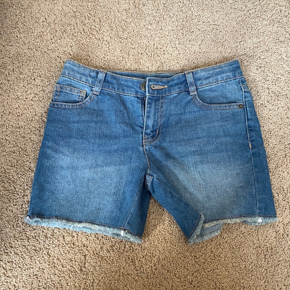 Girls size 14 cutoff blue denim shorts